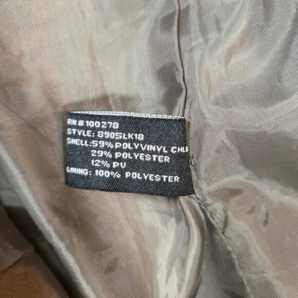 Last Kiss Double Button Rain Coat Size Small Green Belt Classic Preppy - Picture 8 of 9